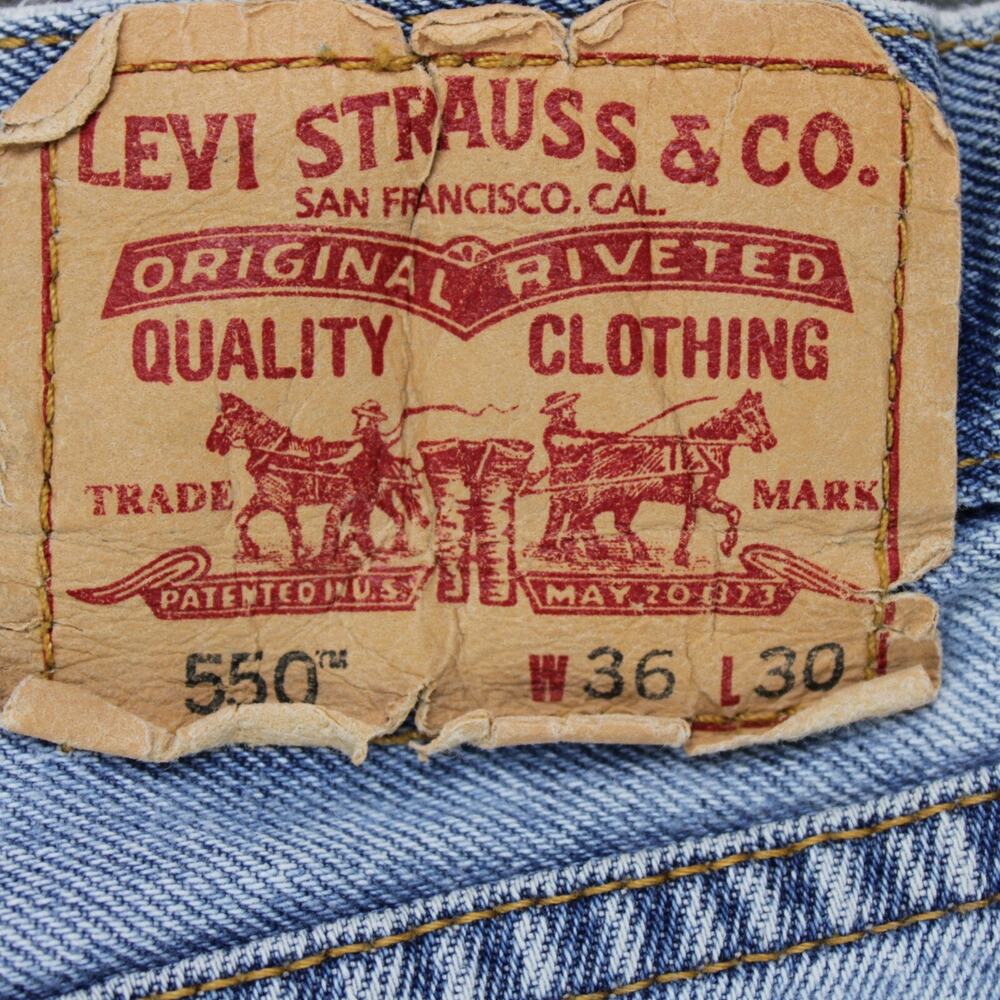 Levis 550 Jeans Relaxed Fit Straight Leg Mens 36x30 Blue - Picture 10 of 13